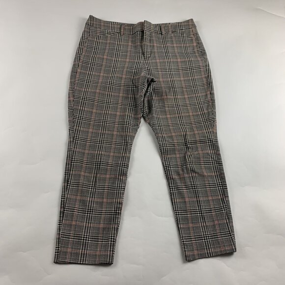 Old Navy Black & Tan Tartan Stretch Canvas Skinny Pixie Pant 12 - Picture 1 of 8